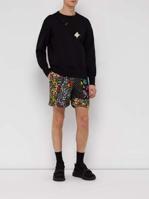 Versace Floral-print Silk-satin Twill Shorts - Mens - Multi