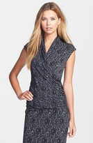 Thumbnail for your product : Vince Camuto Lace Print Faux Wrap Top (Petite)