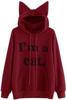 Thumbnail for your product : YANG-YI Womens Cat Long Sleeve Hoodie Sweatshirt Hooded Pullover Blouse Tops (2XL, )