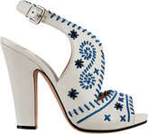 Thumbnail for your product : Prada Whip-Stitched Slingback Sandals