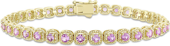Diamond Select Cuts 14K 3.70 Ct. Tw. Pink Sapphire Bracelet