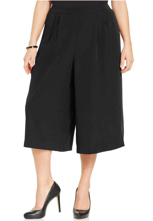 Style&Co. Plus Size Pleated Wide-Leg Gaucho Pants - ShopStyle
