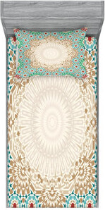 Ambesonne Boho Fitted Sheet & Pillow Sham, Multicolor