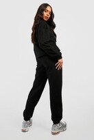 Thumbnail for your product : boohoo Petite Zip Up Slogan Sweat & Jogger Tracksuit