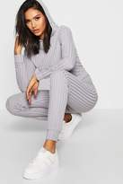 Thumbnail for your product : boohoo Tall Soft Wide Rib Hooded Lounge Set