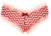 Thumbnail for your product : Charlotte Russe Lace-Trim Chevron Print Cheeky Panties