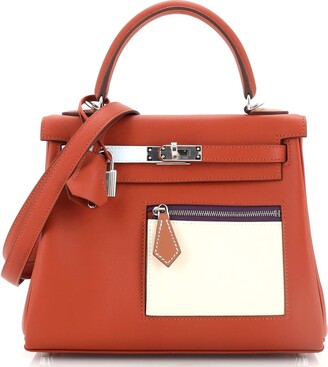Hermes Rouge Vif Red Gold Ostrich Sellier Kelly 25 Handbag Bag Purse –  MAISON de LUXE