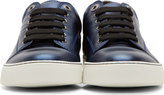 Thumbnail for your product : Lanvin Blue Metallic Leather Classic Sneakers