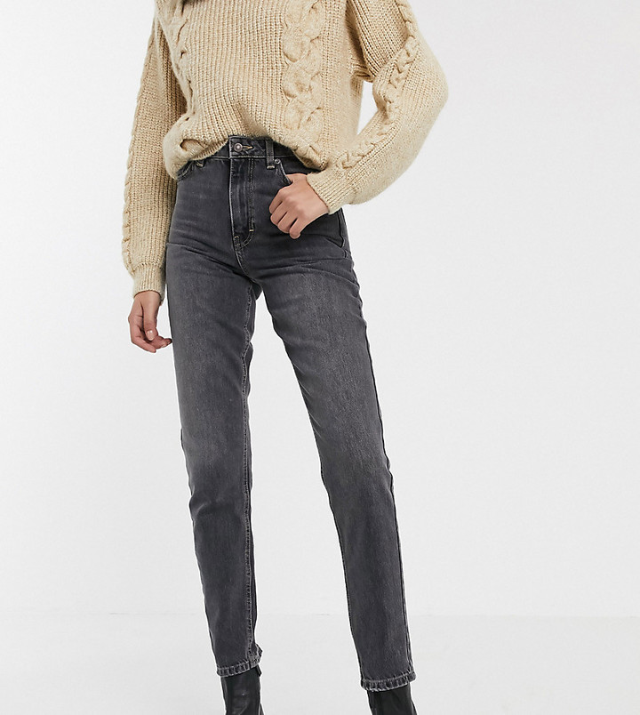 Topshop Tall mom jeans in washed black - ShopStyle
