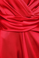 Thumbnail for your product : Talbot Runhof Wrap-effect Gathered Duchesse-satin Dress