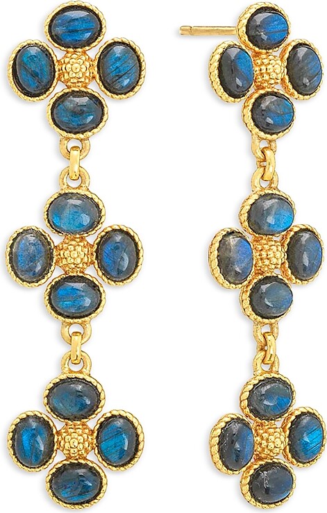Capucine De Wulf Blue Labradorite Berry Clover Linear Earrings