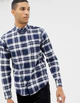 Thumbnail for your product : Hollister icon logo button down check oxford shirt slim fit in navy/white