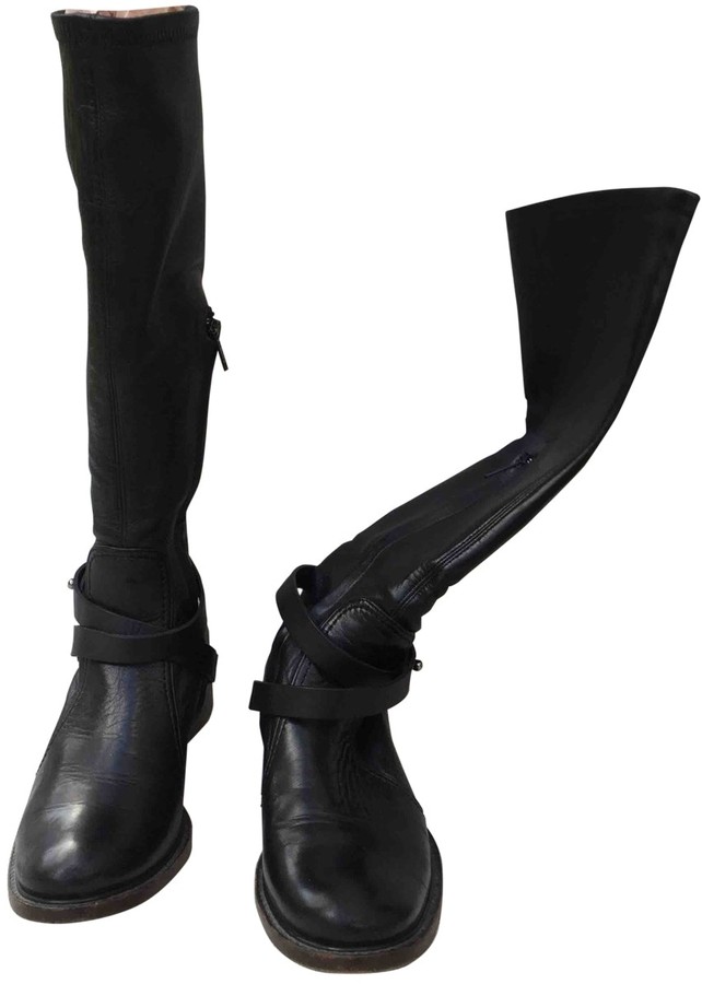 celine black leather boots