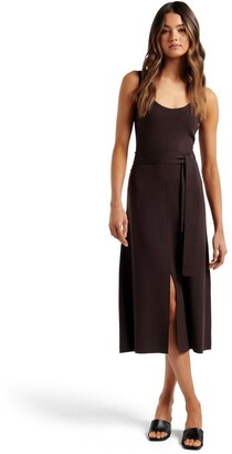 Forever New Florence Fit and Flare Knit Dress Bitter Chocolate