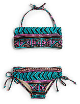 Thumbnail for your product : Milly Minis Toddler's & Little Girl's Two-Piece Ruched Neon Bandeau Bikini