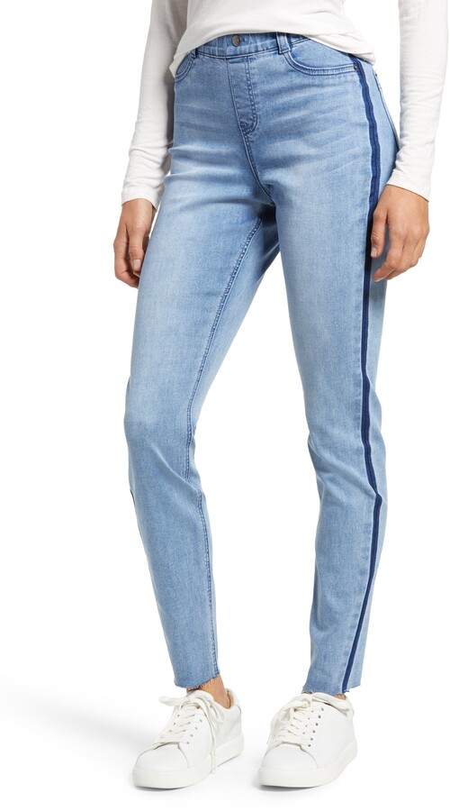 light blue denim leggings