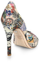 Thumbnail for your product : Alice + Olivia Gigi Postcard Printed Open-Toe Pumps