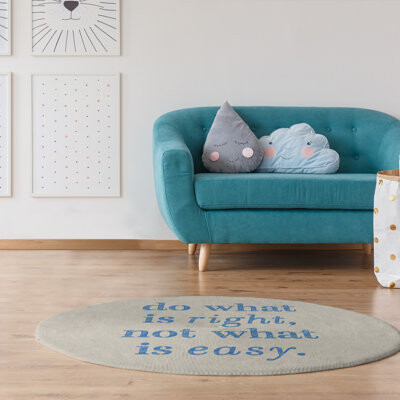 East Urban Home Handwritten Do What Is Right Quote Poly Chenille Rug