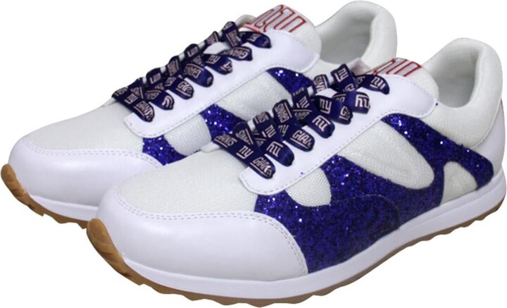 Women's Cuce White New York Giants Glitter Sneakers
