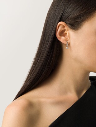 De Beers Jewellers 18kt white gold Arpeggia one-line diamond earrings