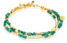 Gurhan Delicate Rain Emerald & 24K Yellow Gold Triple-Strand Bracelet