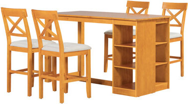 Ophelia & Co. 5 Piece Dining Table Set (Brown)