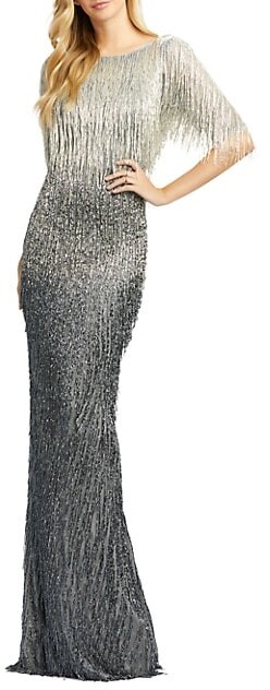 fringe evening gowns