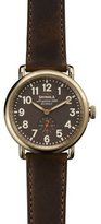 Thumbnail for your product : Shinola The Runwell Yellow Gold Watch with Brown Leather Strap, 41mm