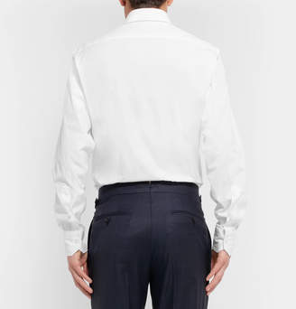 Ermenegildo Zegna White Cutaway-Collar Cotton-Poplin Shirt