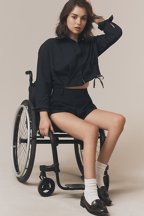 By Anthropologie Pleated Crop Blouse