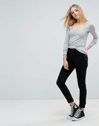 ASOS Tall TALL T-Shirt With Square Neck And Long Sleeves