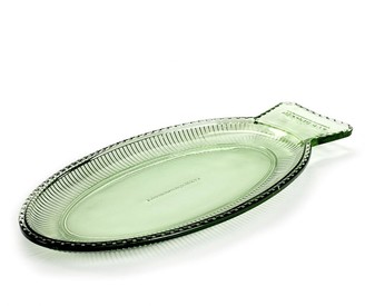 Serax Fish & Fish Collection Glass Fish Dish Flat Transparent Green