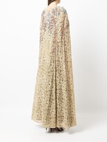 Thumbnail for your product : Shatha Essa Embroidered-Lace Cape Dress
