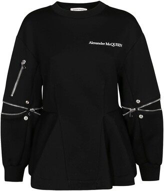 Alexander McQueen Crewneck Zip-Detailed Sweatshirt