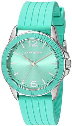 Skechers Women's Wollacot Quartz Metal and Silicone Casual Watch