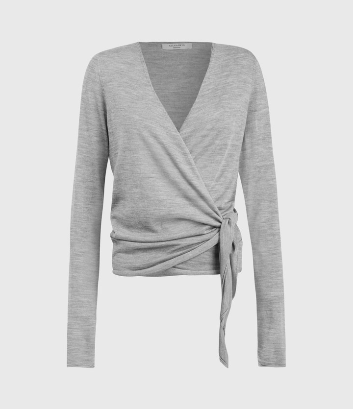 AllSaints Lonia Merino Wool Wrap Cardigan - ShopStyle