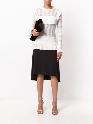 Temperley London Cypre pointelle frill top