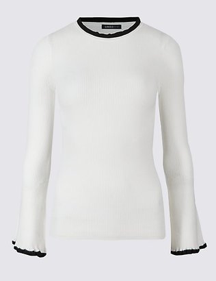 Limited Edition Ribbed Contrasting Edge Round Neck Jumper