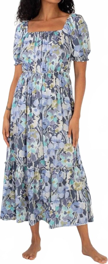 Love Stitch Floral Maxi Dress In Lilac