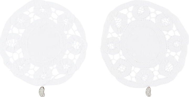 Gohar World White Lace & Bean Coaster Set
