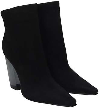 Le Silla High Heels Ankle Boots In Black Suede