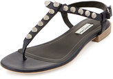 Thumbnail for your product : Balenciaga Giant Nickel Studded Thong Sandal, Blue