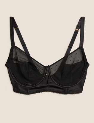Marks and Spencer Spot Embroidery Non Padded Balcony Bra F-H