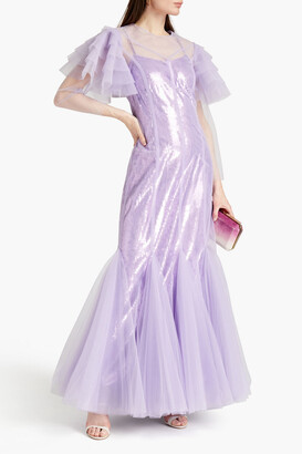 Huishan Zhang Aurora sequined tulle gown