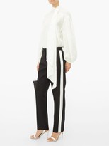 Thumbnail for your product : Burberry Hanover Tailored Satin-stripe Wool Trousers - Black White