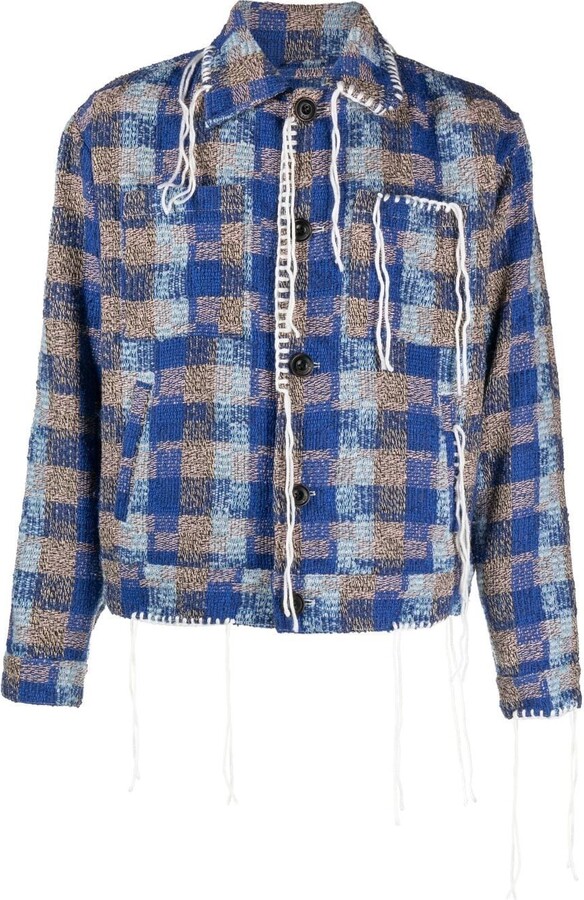 ★【ANDERSSON BELL】★KENLEY CHECK OPEN COLLAR SHIRT.S★ Kenley Check Open Collar Shirt in Blue – SVRN