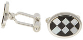 Thumbnail for your product : David Donahue Sterling Silver Oval Checker Mosaic Cuff Links