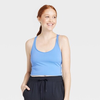 Women's Light Support Brushed Strappy Crop Sports Bra - All in