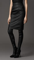 Thumbnail for your product : Burberry Leather Pencil Skirt