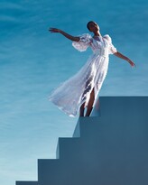 Thumbnail for your product : Carolina Herrera Puff-Sleeve Circle Applique Maxi Dress